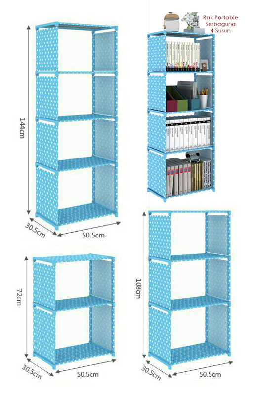  Rak Portable Serbaguna 4 Susun