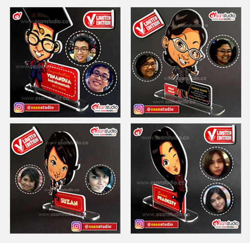  Paket Karikatur Chibi Dicetak Plakat Akrilik