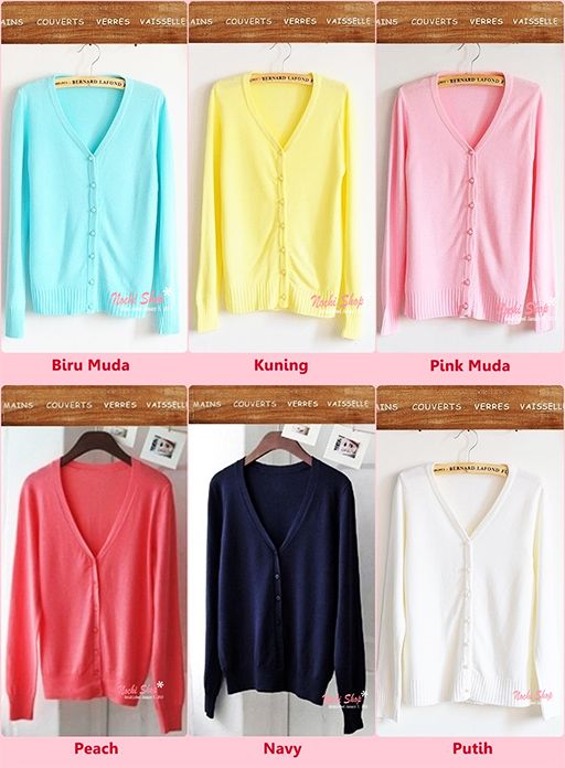 1 Pcs Korean Style Cardigan: Biru Muda