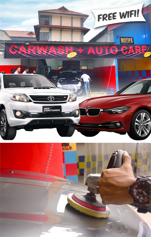 Premium Car Wash (cuci, vacum, semir ban, cm, QW)