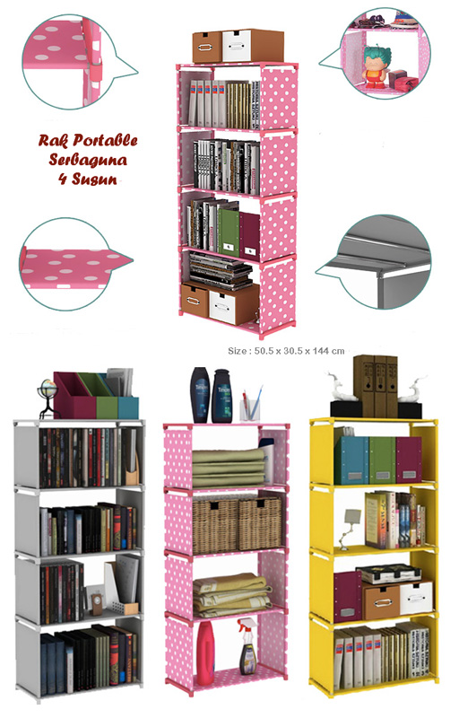  Rak Portable Serbaguna 4 Susun