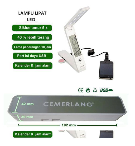 Cemerlang Lampu Lipat LED