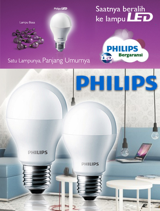  Lampu LED Philips (Cool Daylight) untuk Menerangi Ruangan
