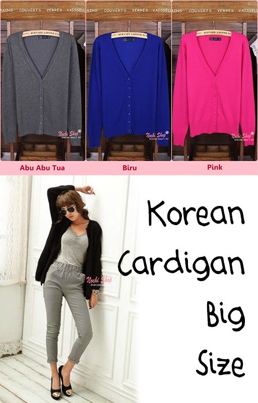 1 Pcs Korean Style Cardigan: Biru Muda