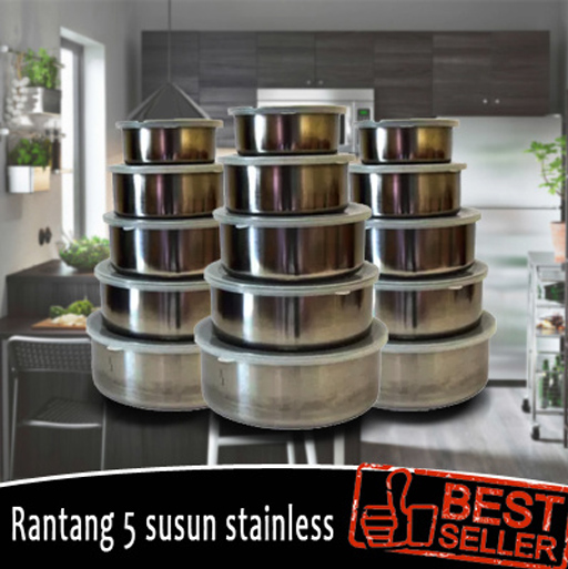  Paket Rantang Stainless 5 Susun