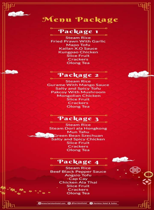  Special Set Menu Package Chinese Food for 4 Persons